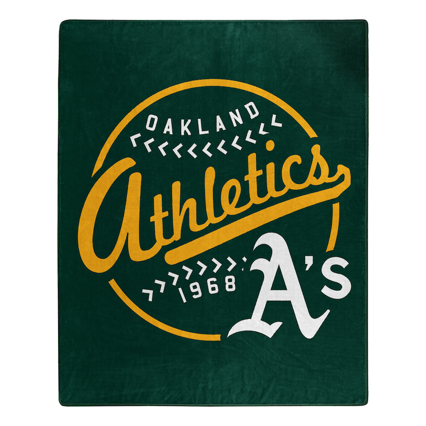 Oakland A's Plush Fleece Raschel Blanket 50 x 60