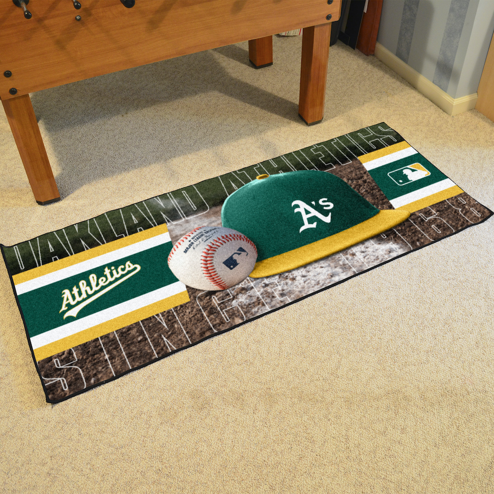 Oakland A's 30 x 72 Baseball Carpet Runner