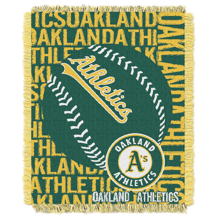 Oakland A's MLB Double Play Tapestry Blanket 48 x 60