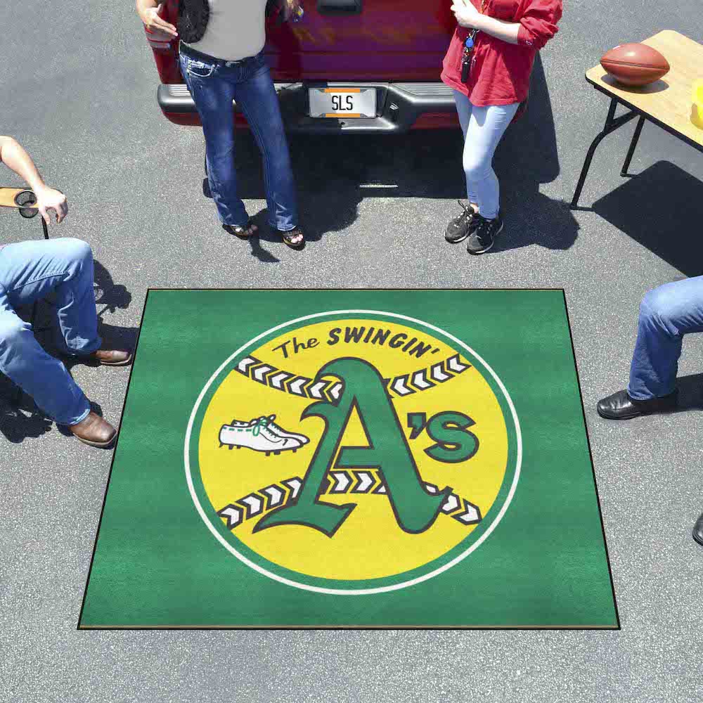 Oakland A's MLBCC Vintage TAILGATER 60 x 72 Rug Throwback Logo