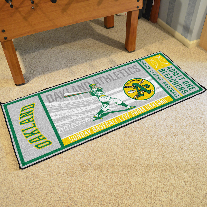 Oakland A's MLBCC Vintage 30 x 72 Game Ticket Carpet Runner