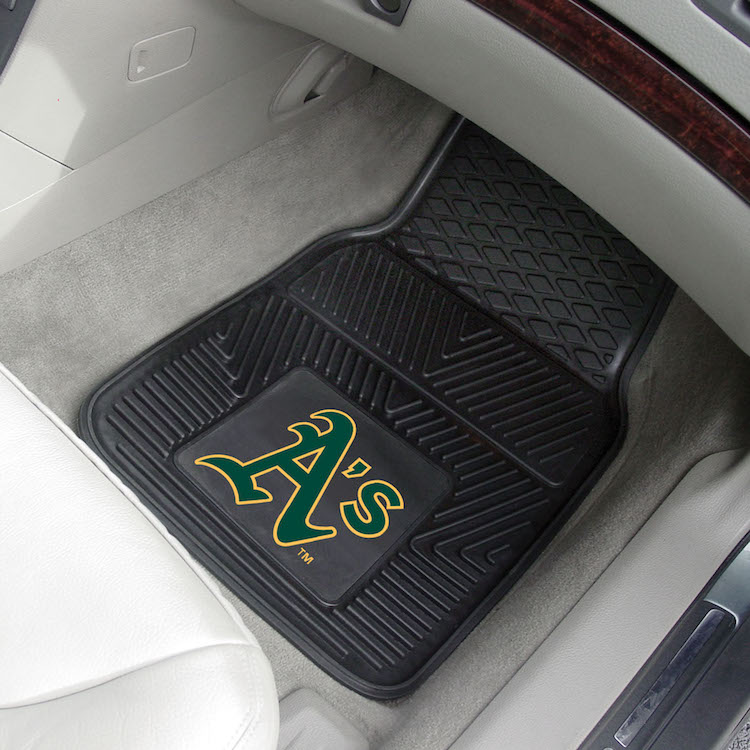 Oakland A's Car Floor Mats 18 x 27 Heavy Duty Vinyl Pair