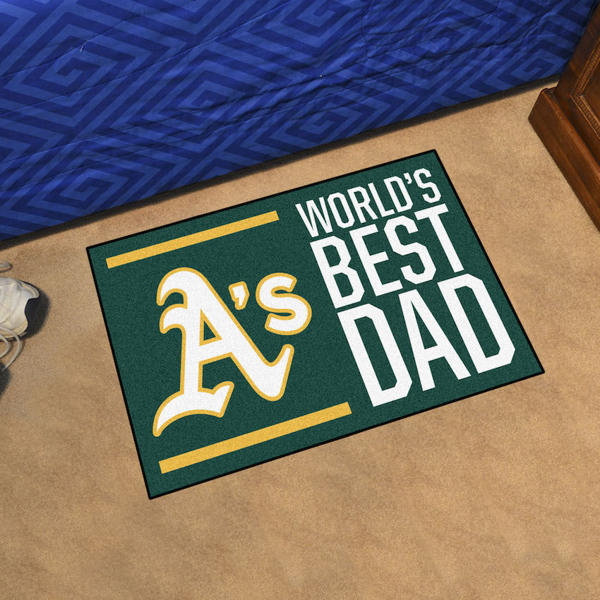 Oakland A's 20 x 30 WORLDS BEST DAD Floor Mat