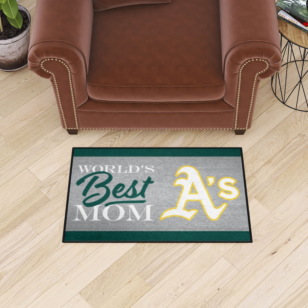 Oakland A's 20 x 30 WORLDS BEST MOM Floor Mat