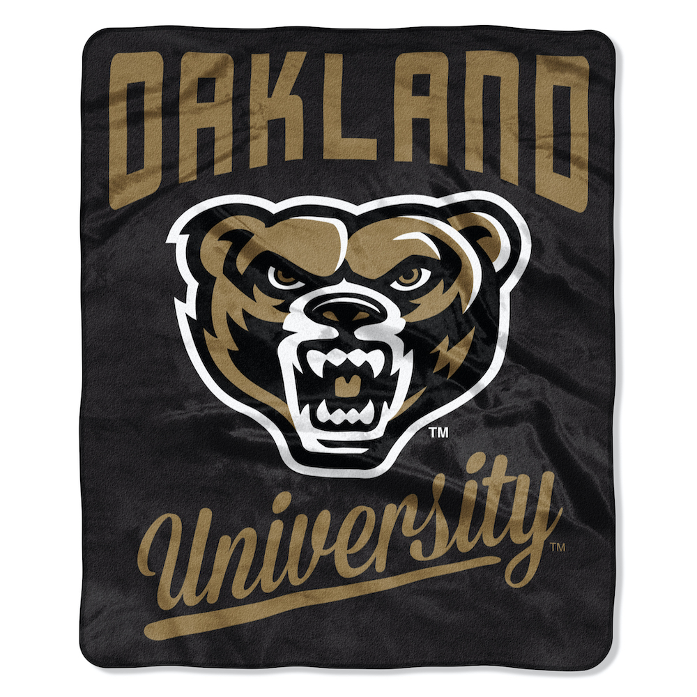 Oakland Grizzlies Plush Fleece Raschel Blanket 50 x 60