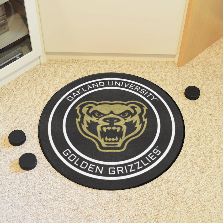 Oakland Grizzlies Round Hockey Puck Mat