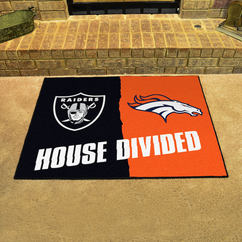 NFL House Divided Rivalry Rug Las Vegas Raiders - Denver Broncos