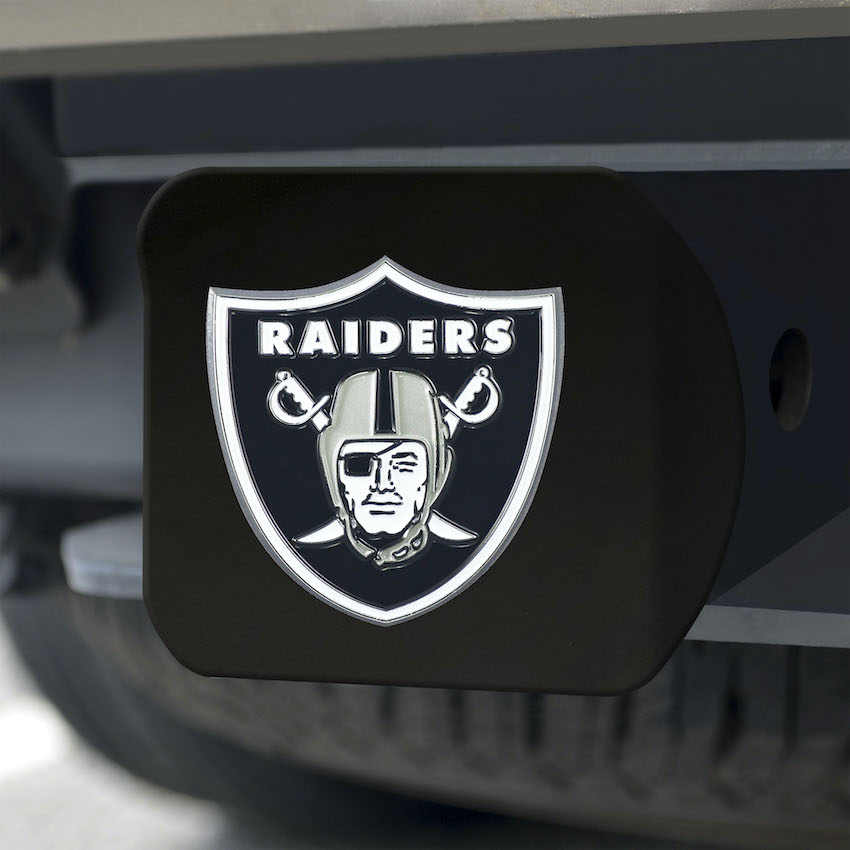 Las Vegas Raiders Black and Color Trailer Hitch Cover