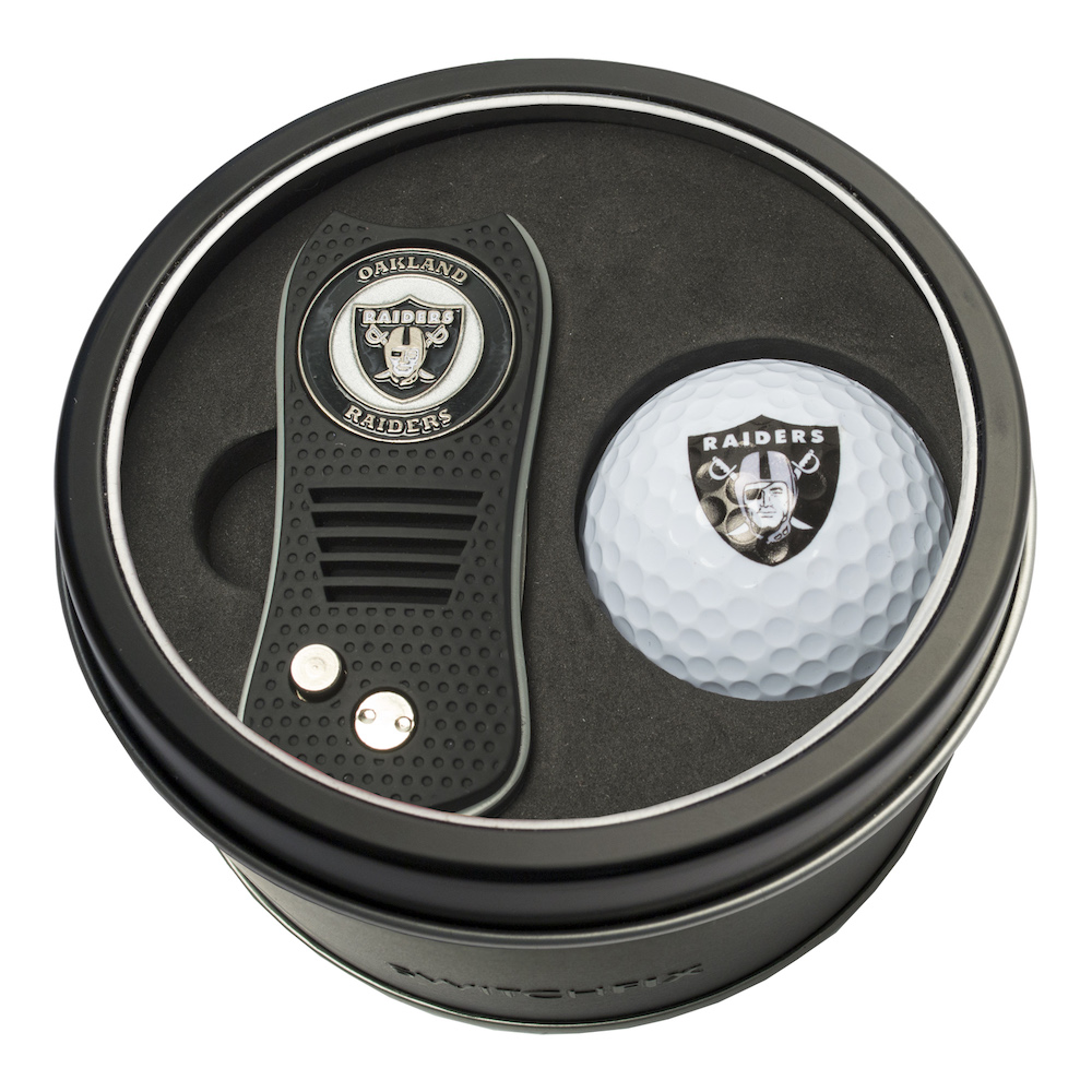 Oakland Raiders Switchblade Divot Tool and Golf Ball Gift Pack