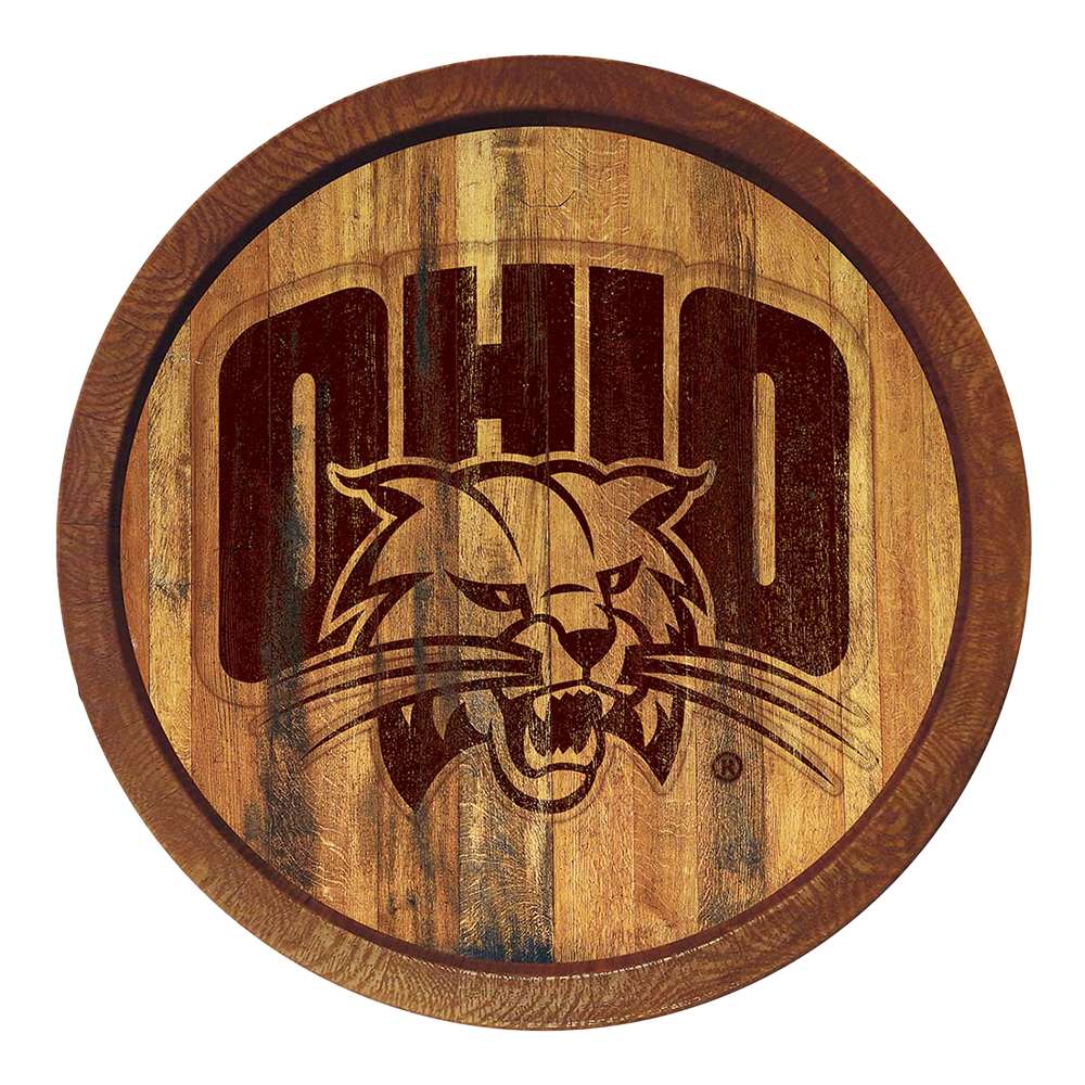 Ohio Bobcats Branded FAUX Barrel Top Sign