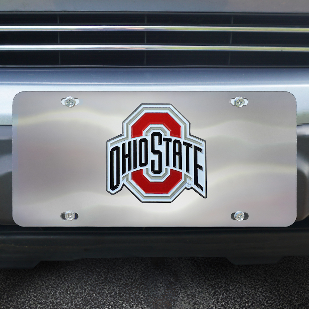 Ohio State Buckeyes Stainless Steel Die-cast License Plate