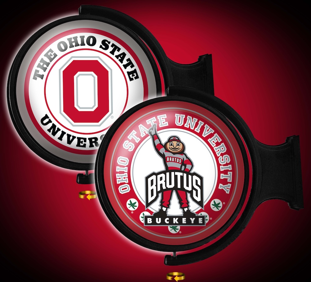 Ohio State Buckeyes LED Rotating Wall Sign ~ 2 SIDED