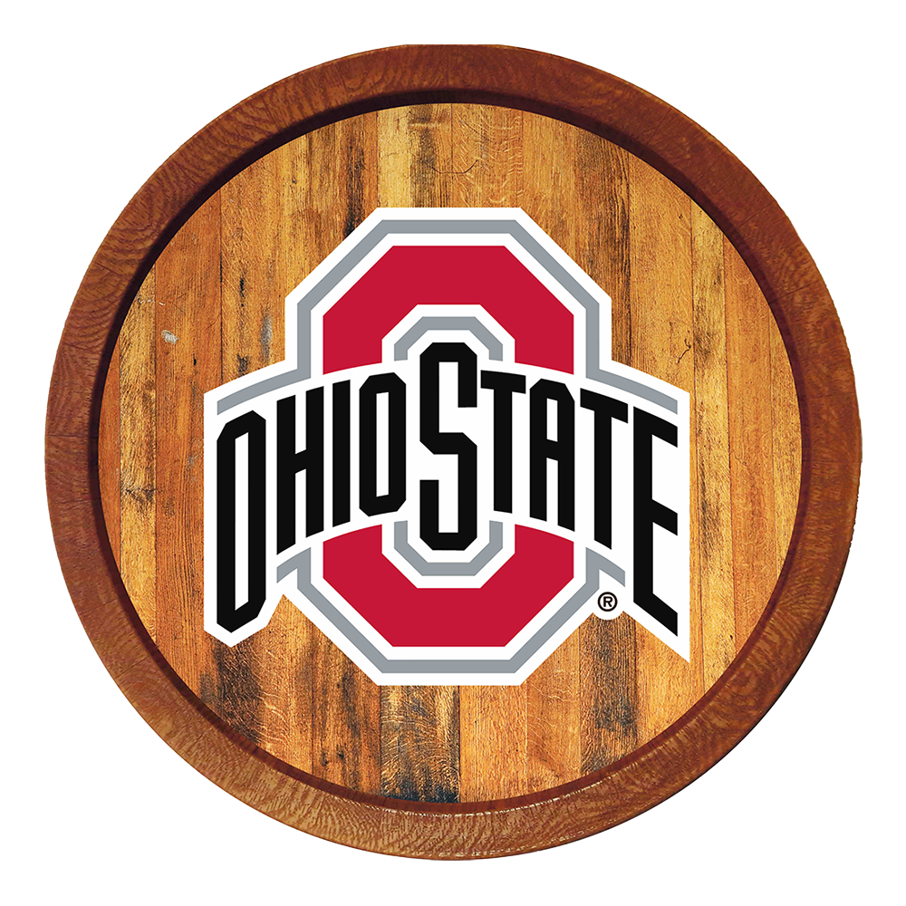 Ohio State Buckeyes FAUX Barrel Top Sign