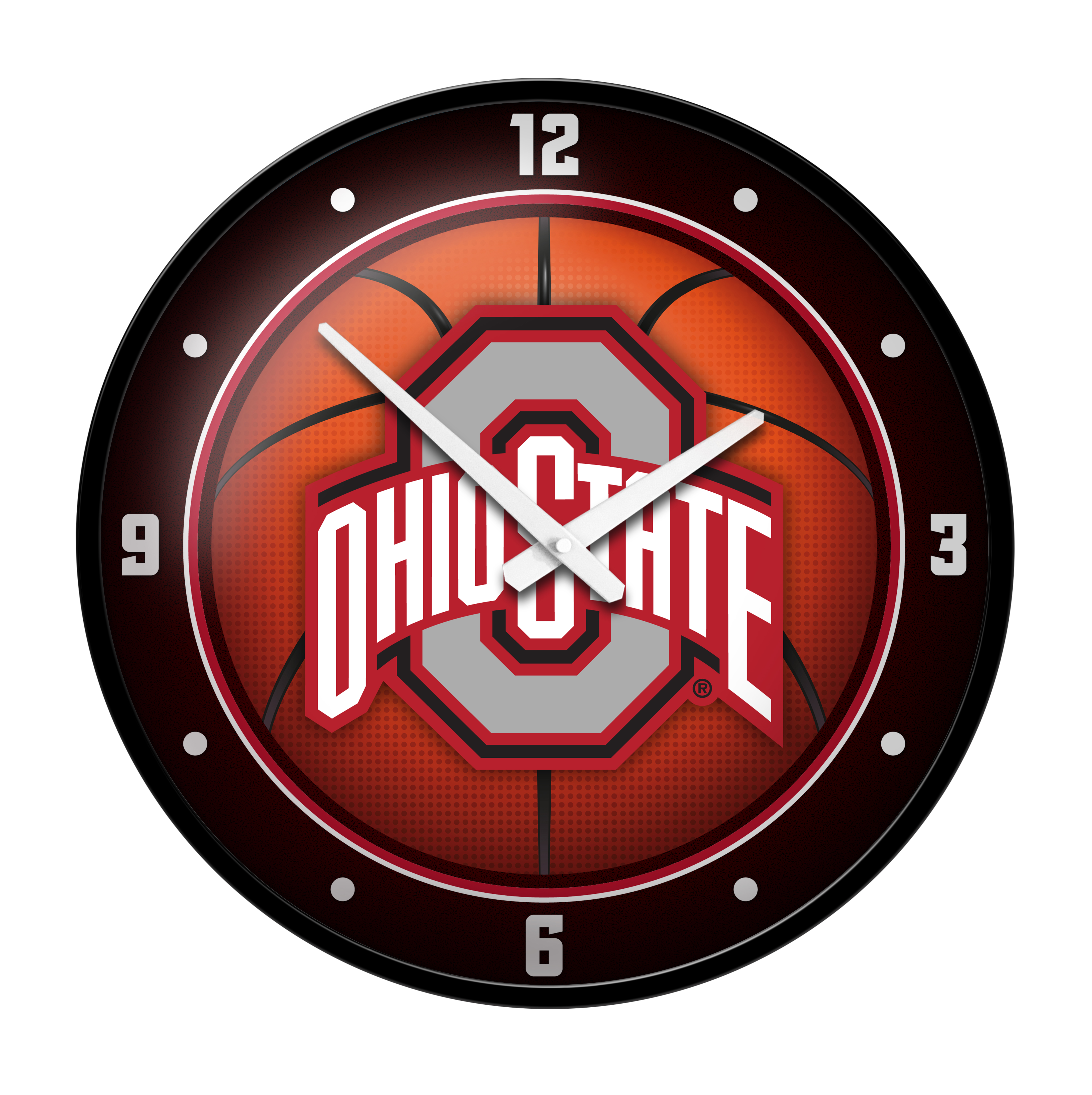 Ohio State Buckeyes Modern Disc BASKETBALL Wall Clock