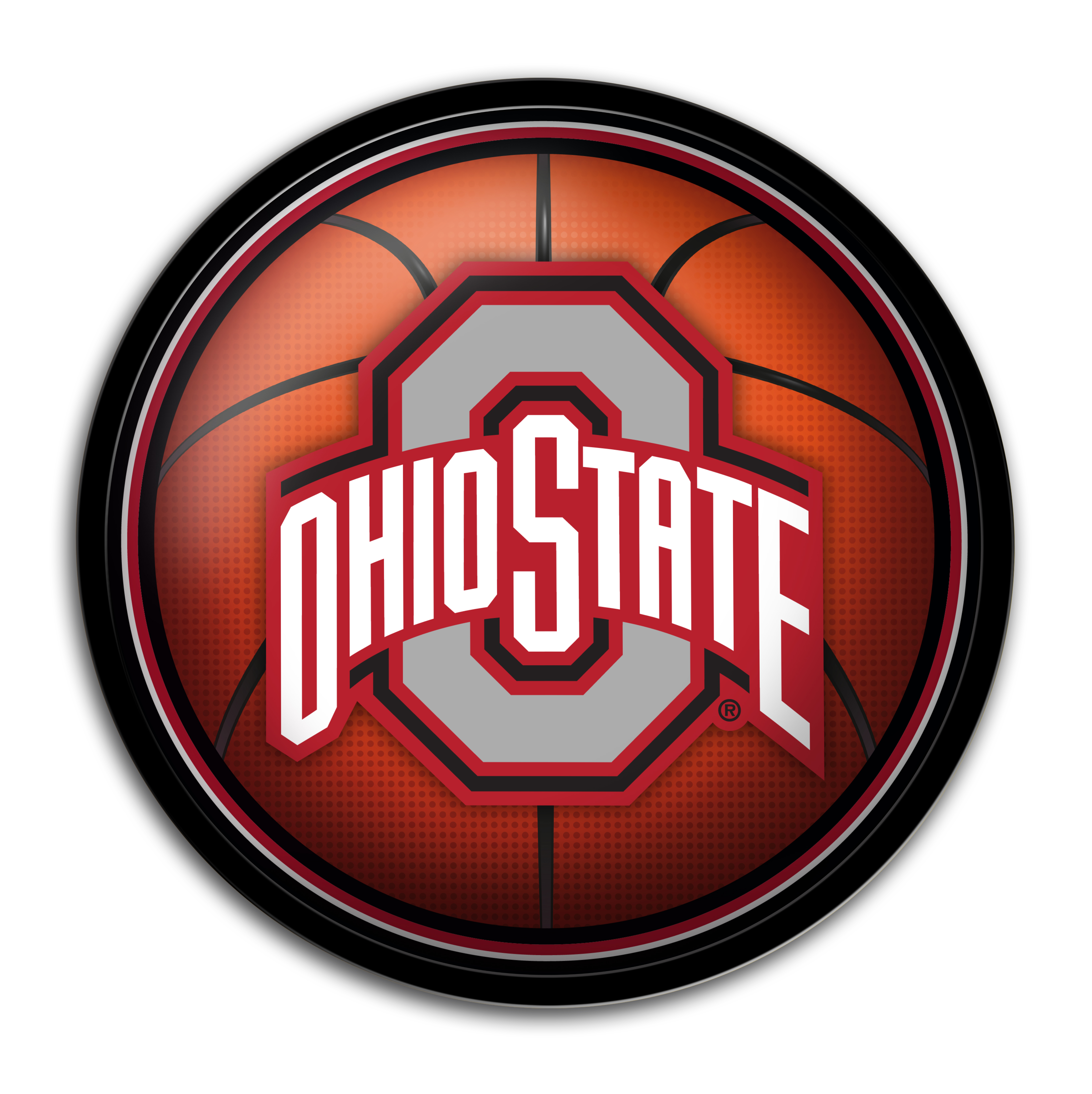 Ohio State Buckeyes Modern Disc BASKETBALL Wall Sign