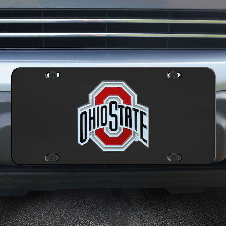 Ohio State Buckeyes Black Die-cast License Plate