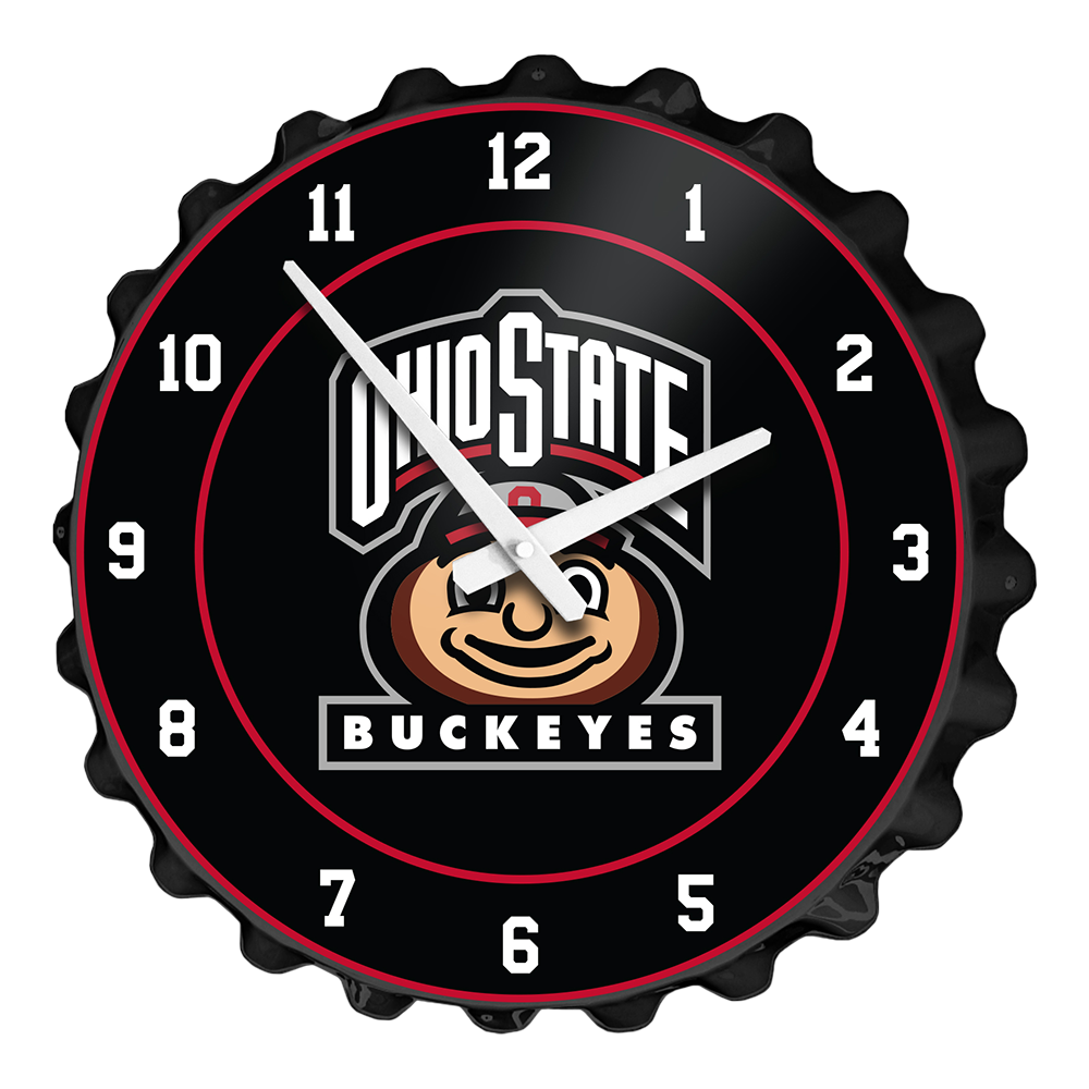 Ohio State Buckeyes BRUTUS Bottle Cap Wall Clock