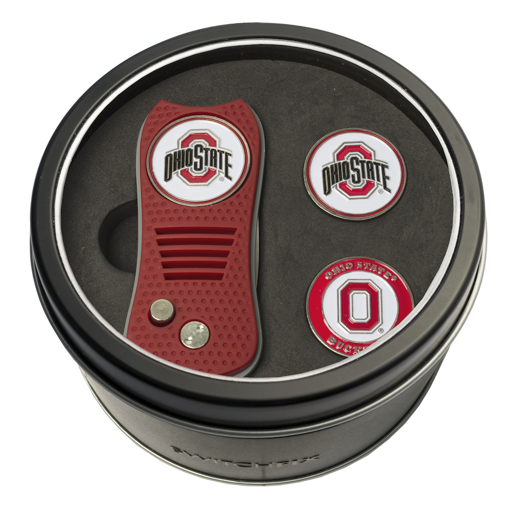 Ohio State Buckeyes Switchblade Divot Tool and 2 Ball Marker Gift Pack