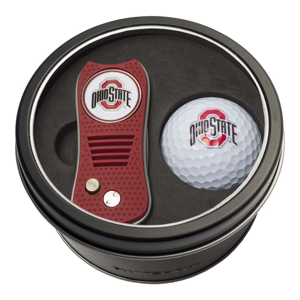 Ohio State Buckeyes Switchblade Divot Tool and Golf Ball Gift Pack