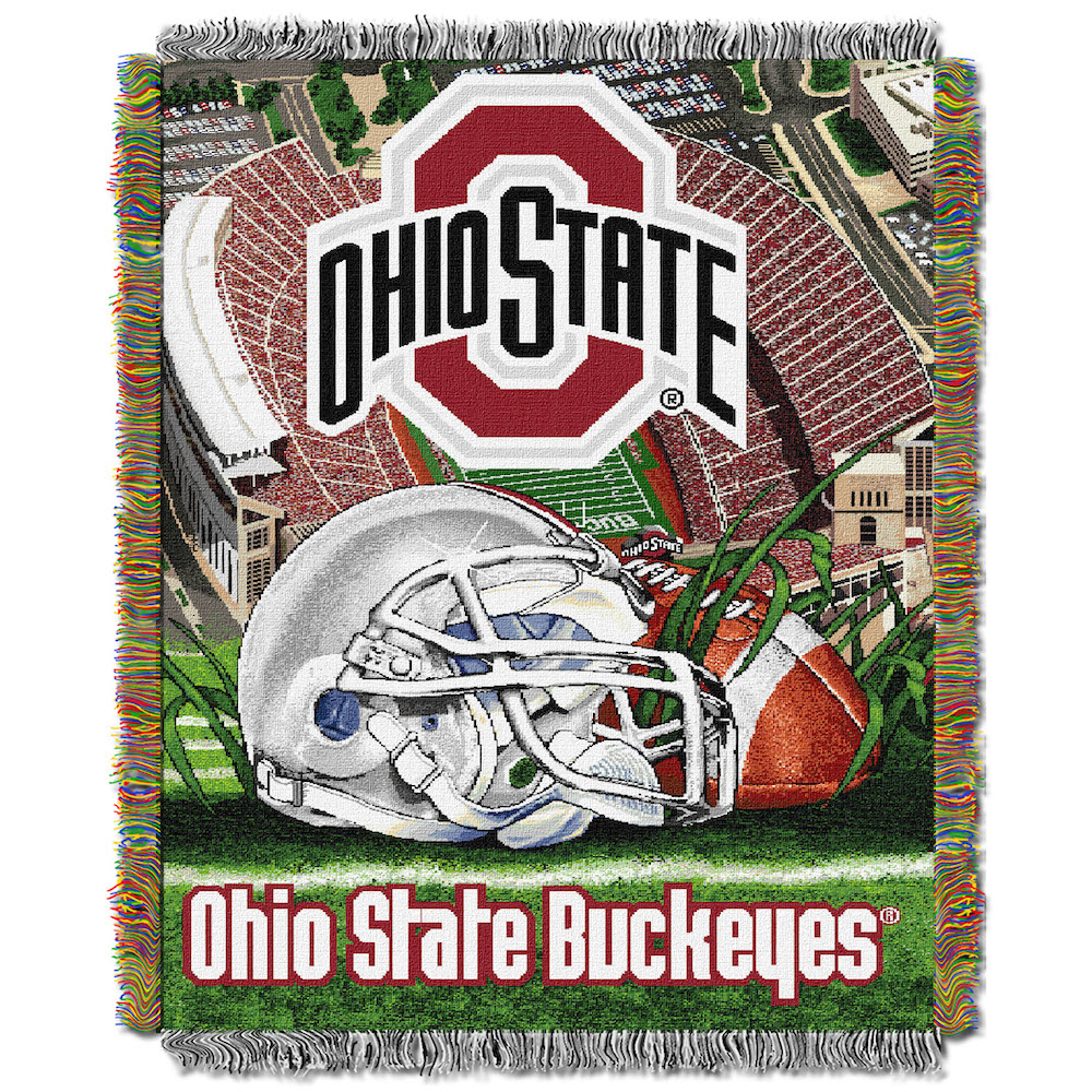 Ohio State Buckeyes Home Field Advantage Series Tapestry Blanket 48 x 60