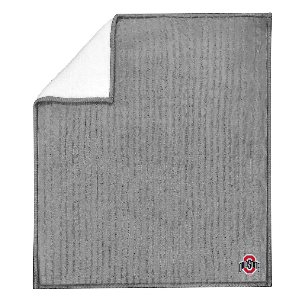 Ohio State Buckeyes Knit Sweater Throw Blanket