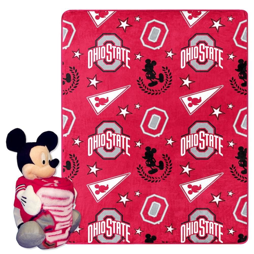 Ohio State Buckeyes Disney Mickey Mouse Hugger and Silk Blanket Set