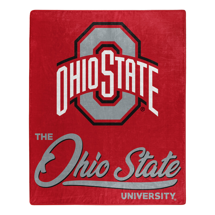 Ohio State Buckeyes Plush Fleece Raschel Blanket 50 x 60