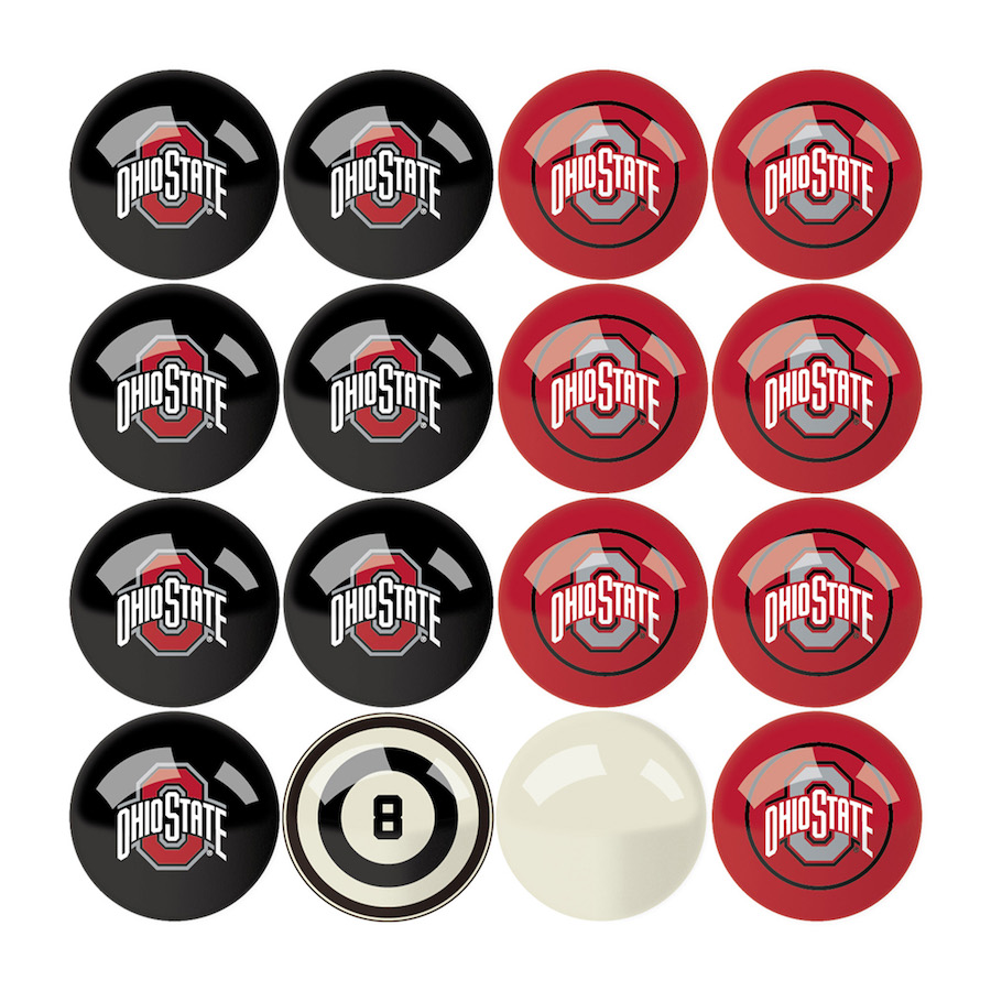 Ohio State Buckeyes Billiard Ball Set with Numbers