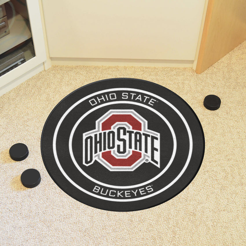 Ohio State Buckeyes Round Hockey Puck Mat