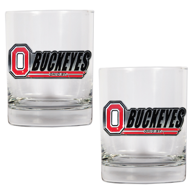 Ohio State Buckeyes NCAA Logo 2pc Rocks Glass Set