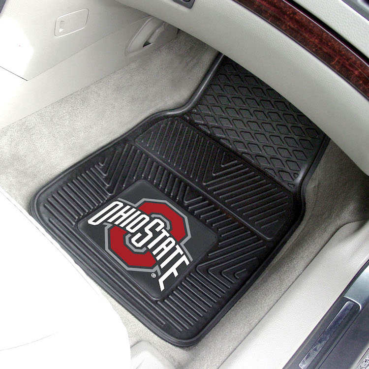 Ohio State Buckeyes Car Floor Mats 18 x 27 Heavy Duty Vinyl Pair