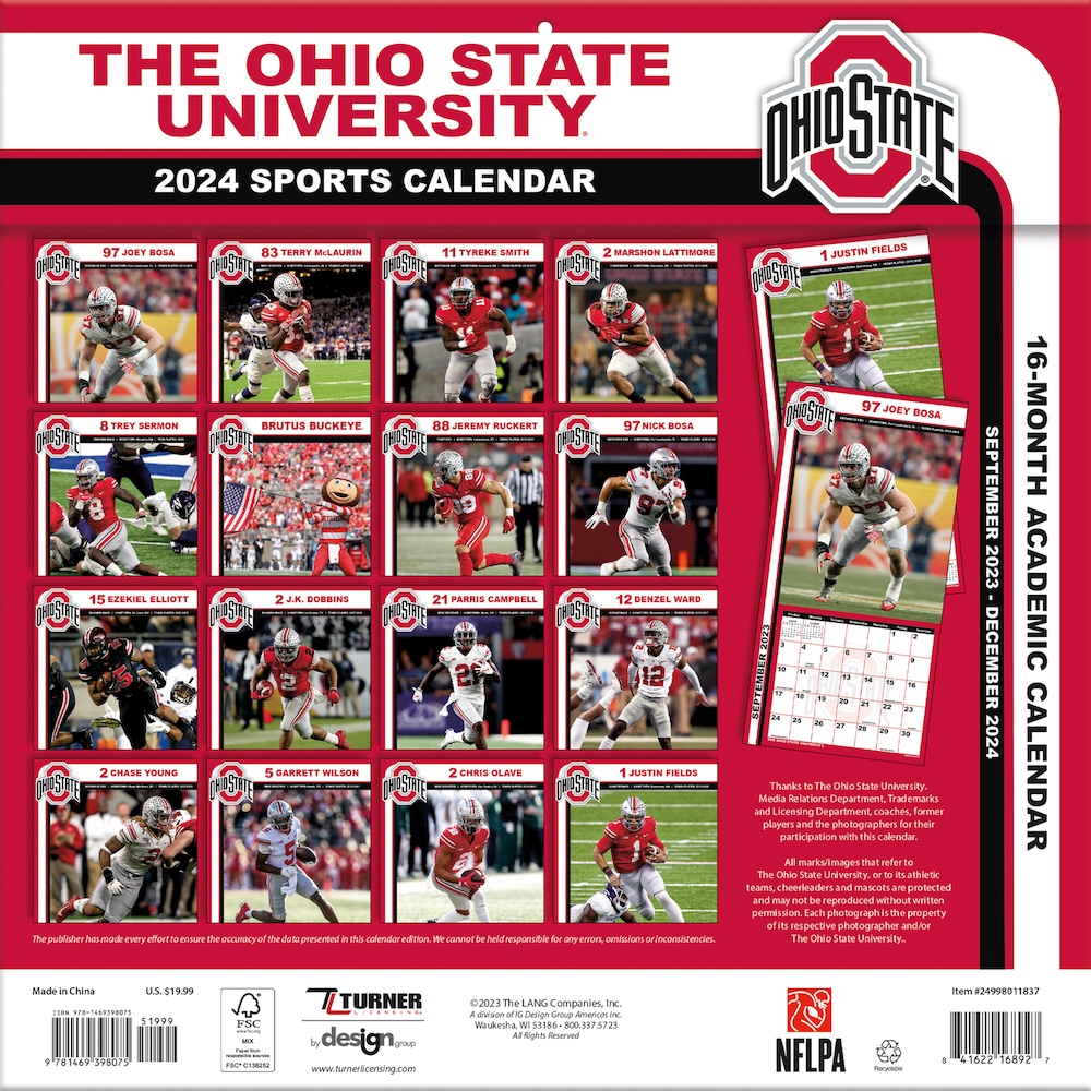 Ohio State Buckeyes 2025 NCAA Mini Wall Calendar