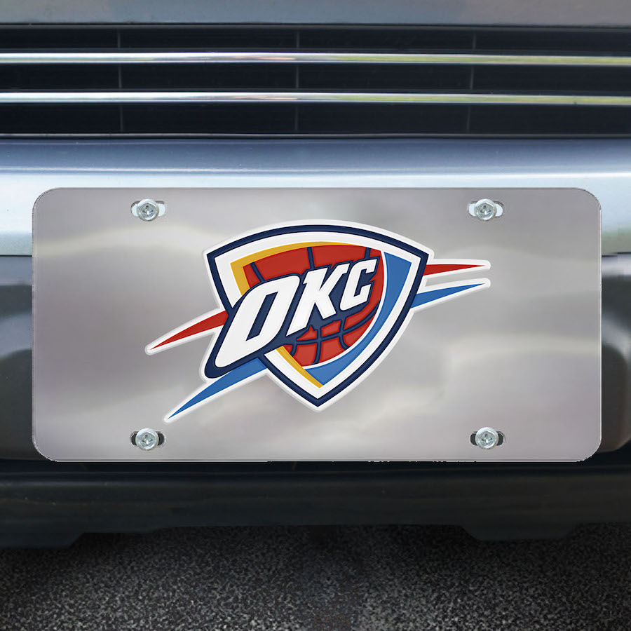 Oklahoma City Thunder Stainless Steel Die-cast License Plate