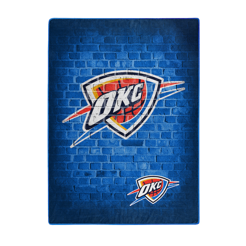 Oklahoma City Thunder Large Plush Fleece Raschel Blanket 60 x 80