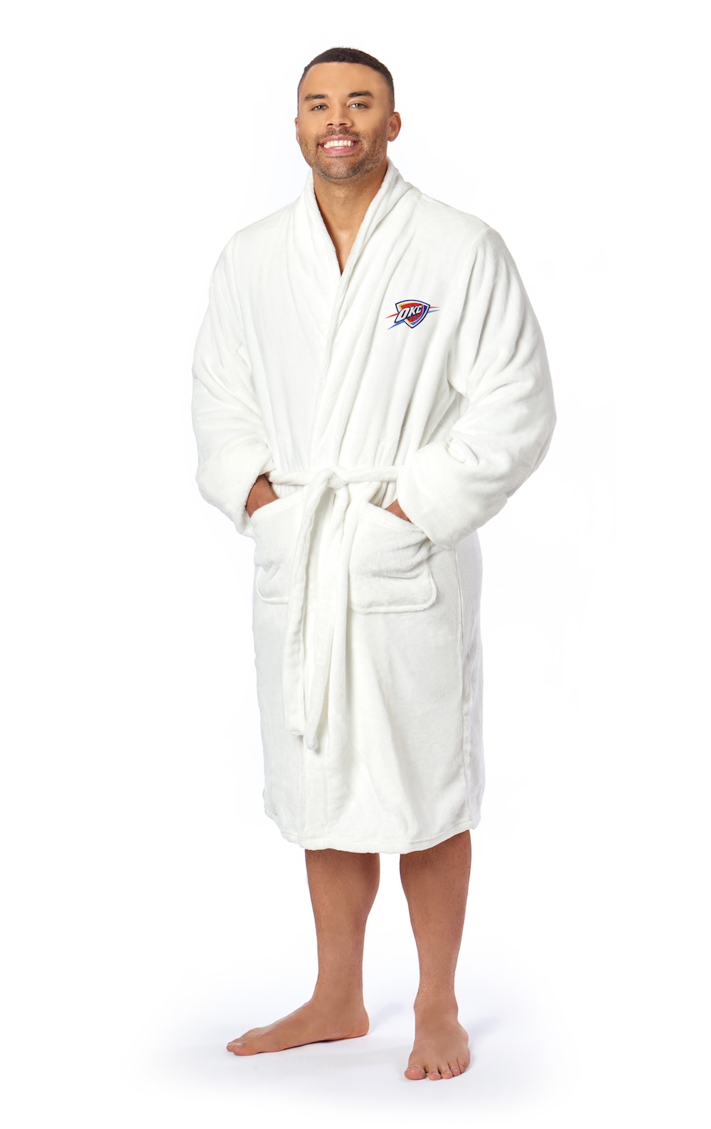 Oklahoma City Thunder Mens Silk Touch Bath Robe (L/XL)