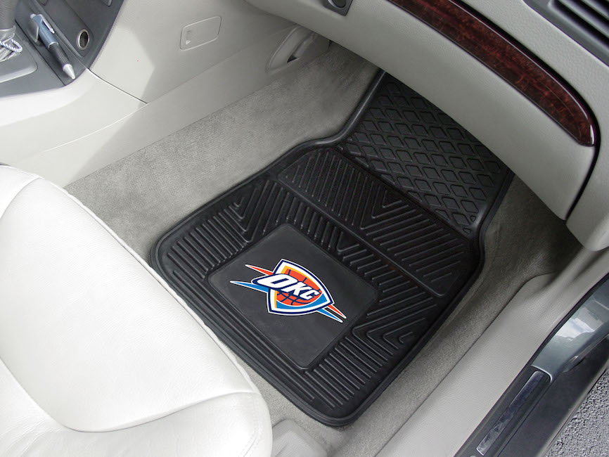 Oklahoma City Thunder Car Floor Mats 18 x 27 Heavy Duty Vinyl Pair