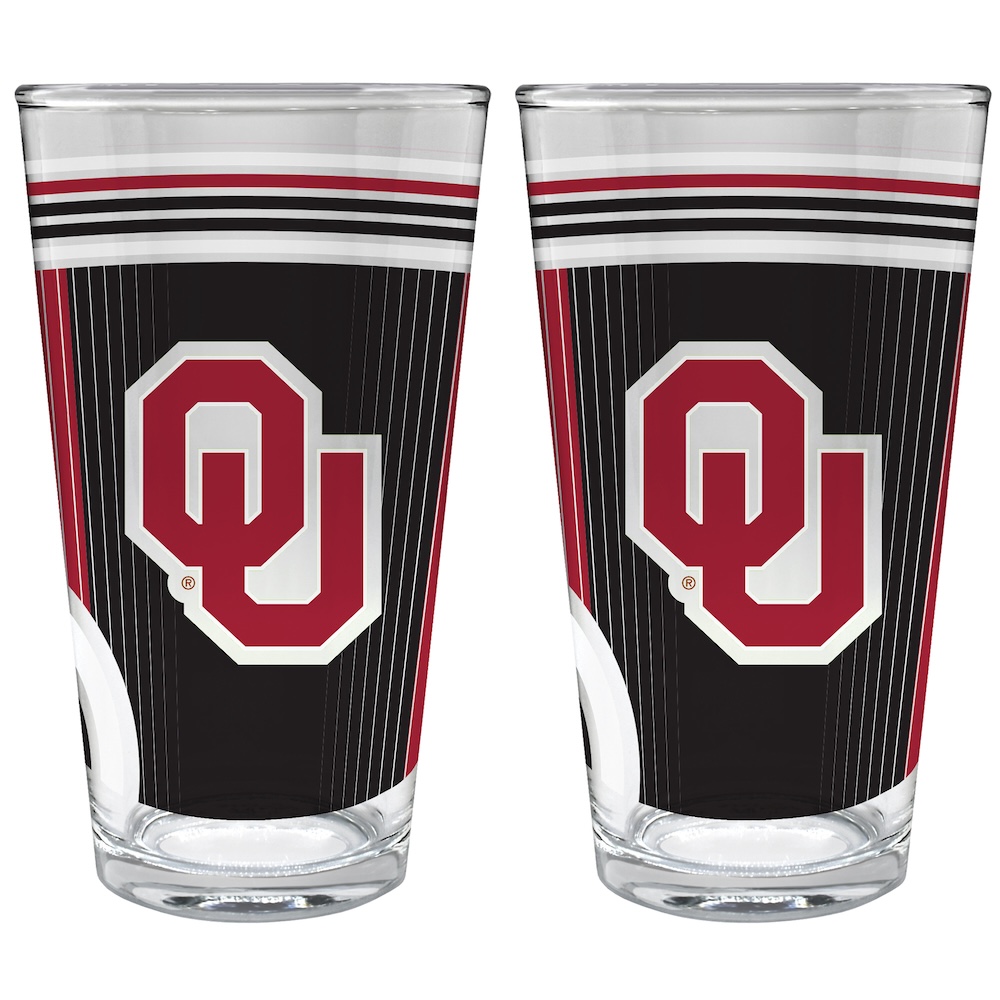 Oklahoma Sooners COOL VIBES 2 pc Pint Glass Set