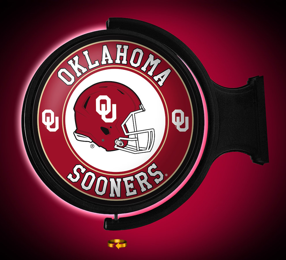 Oklahoma Sooners LED Rotating Wall Sign ~ HELMET