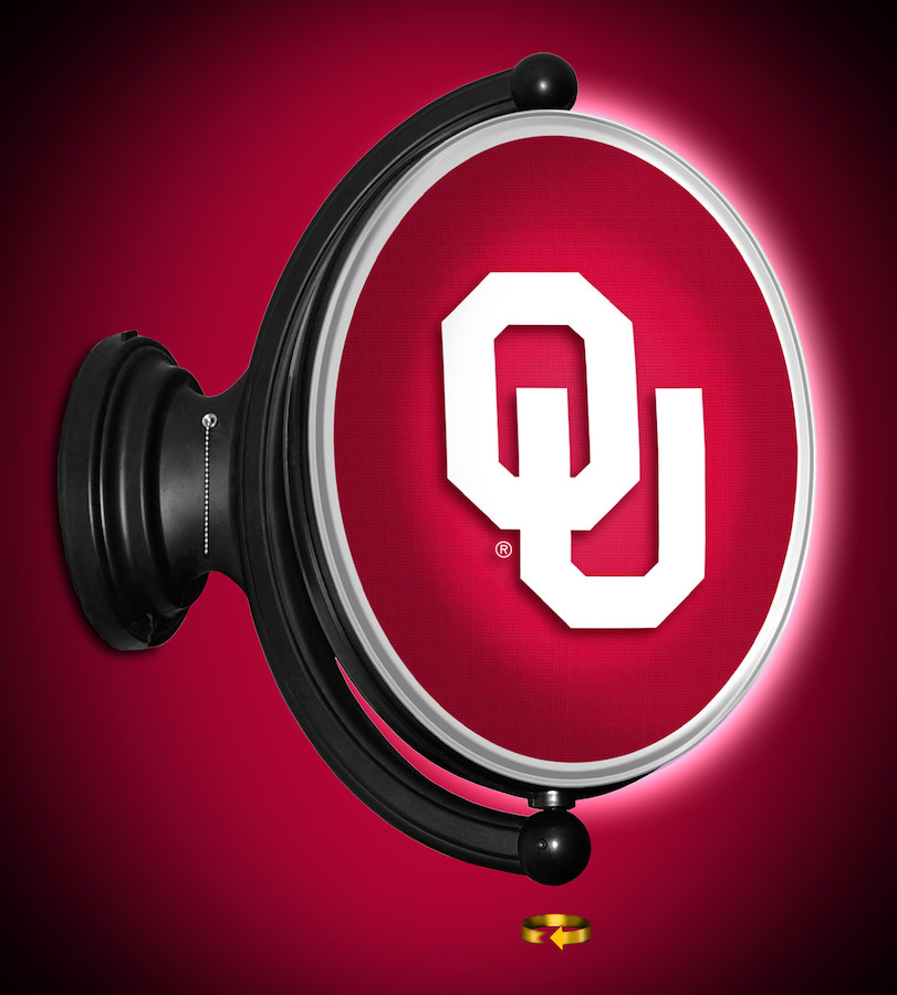 Oklahoma Sooners LED Rotating Wall Sign ~ OVAL PRIMARY