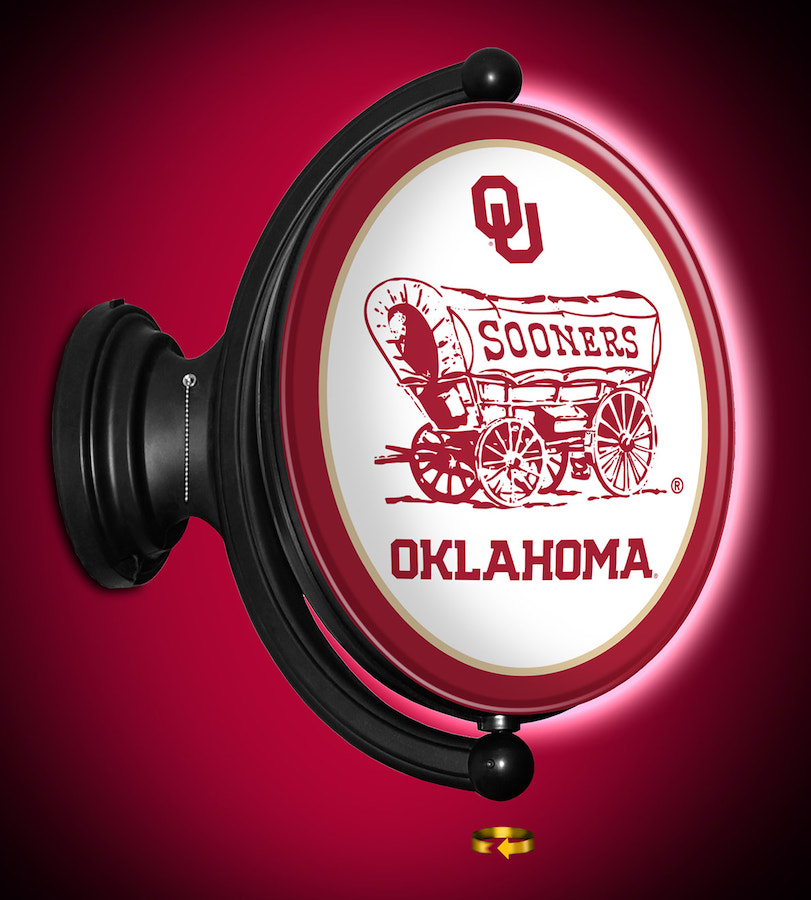 Oklahoma Sooners LED Rotating Wall Sign ~ OVAL SCHOONER