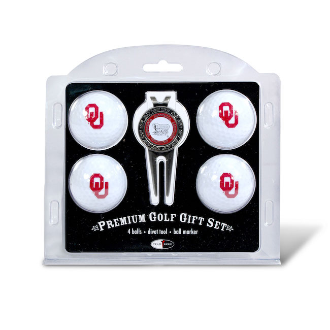 Oklahoma Sooners 4 Golf Ball and Divot Tool Set