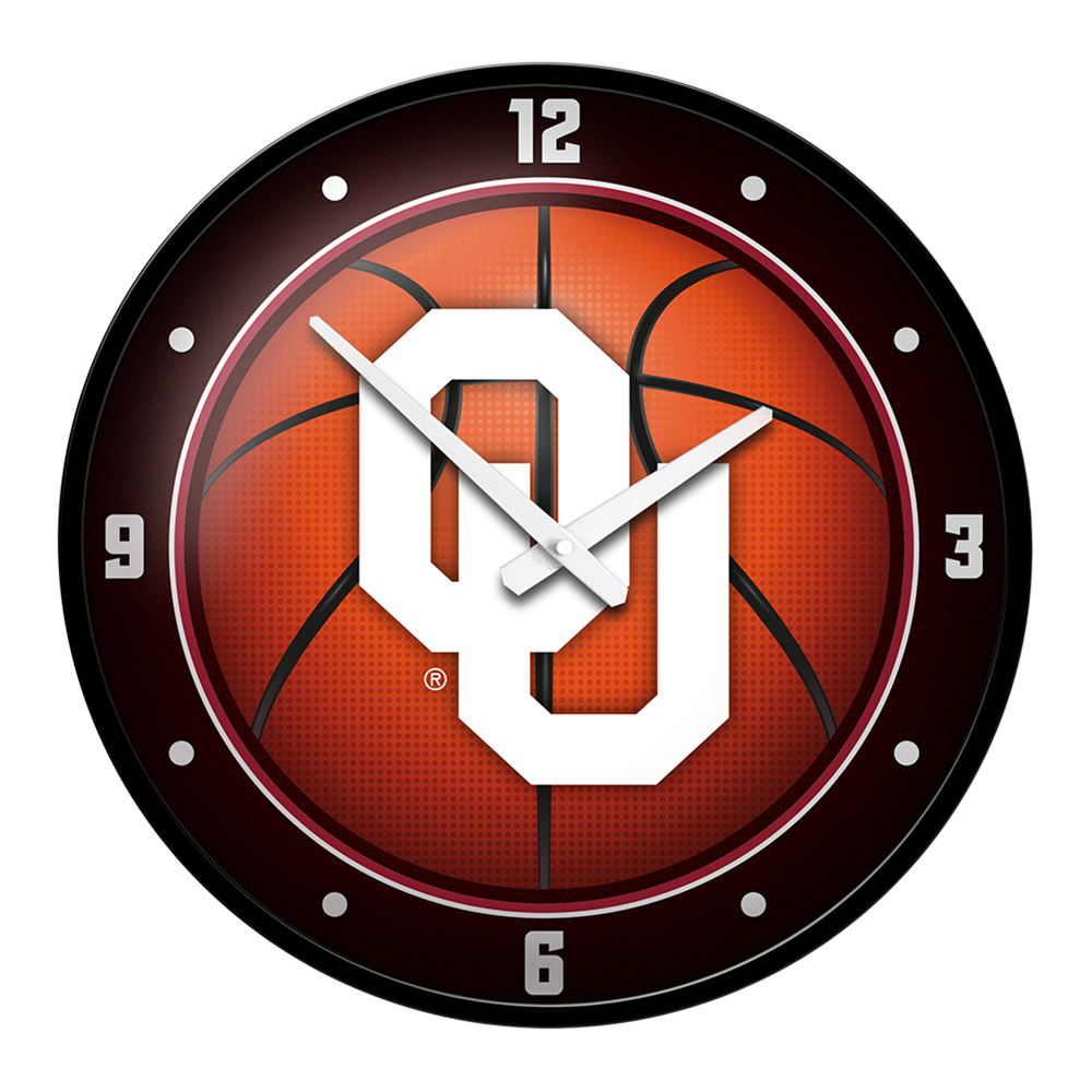 Oklahoma Sooners Modern Disc BASKETBALL Wall Clock