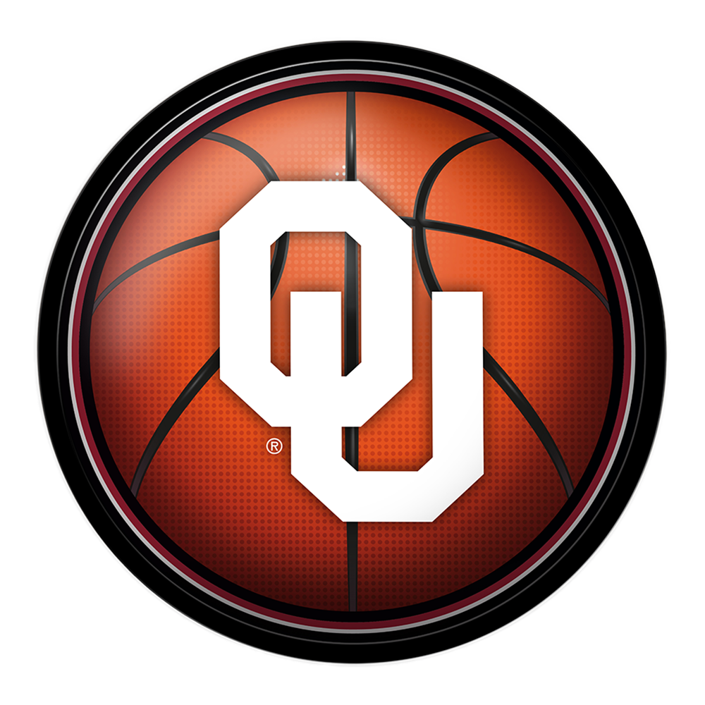 Oklahoma Sooners Modern Disc BASKETBALL Wall Sign