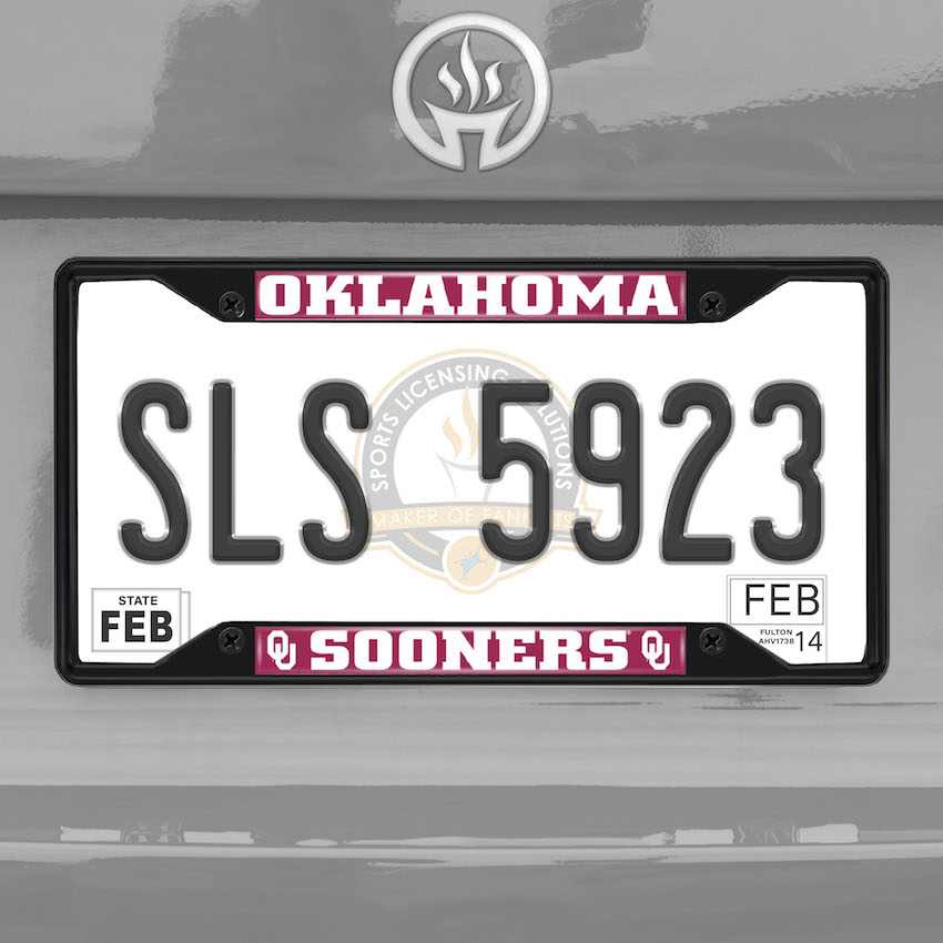 Oklahoma Sooners Black License Plate Frame