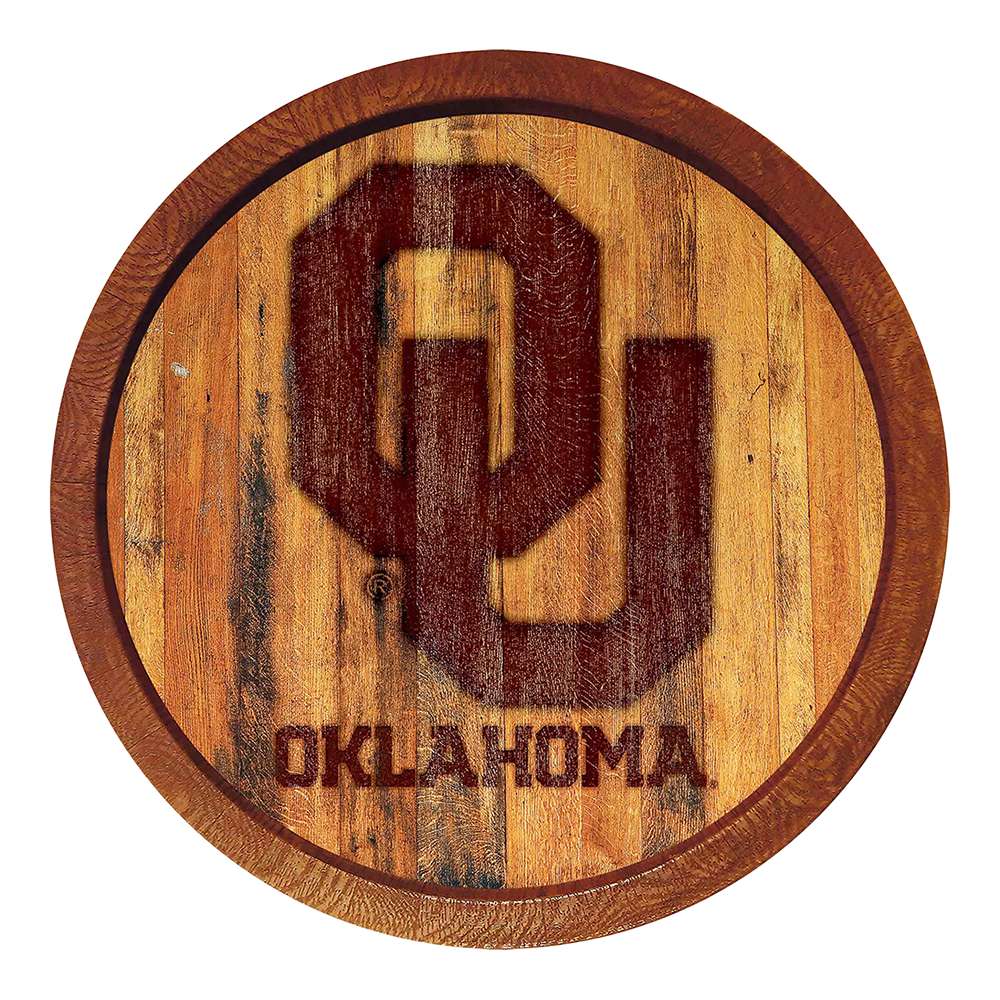 Oklahoma Sooners Branded FAUX Barrel Top Sign