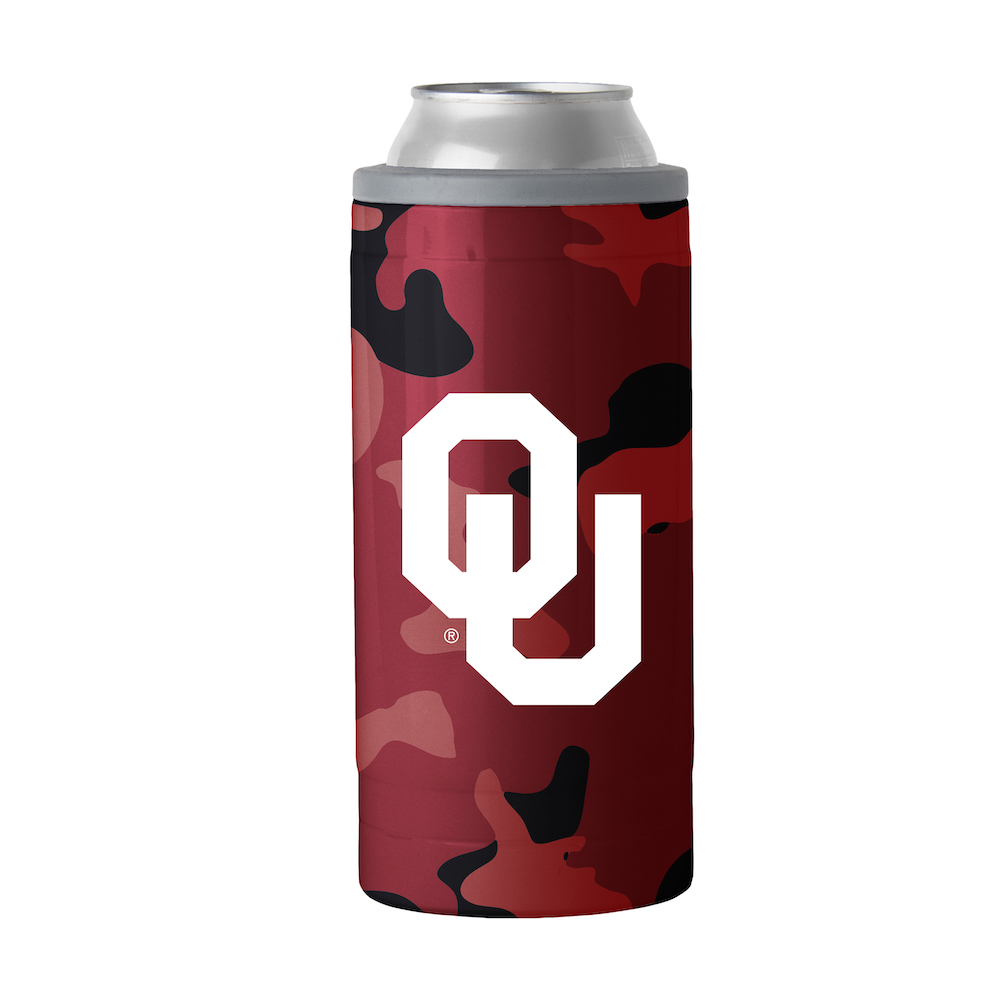 Oklahoma Sooners Camo Swagger 12 oz. Slim Can Coolie