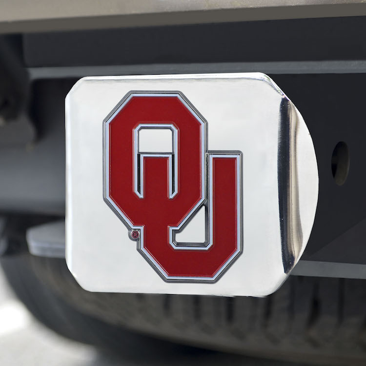 Oklahoma Sooners Color Chrome Trailer Hitch Cover