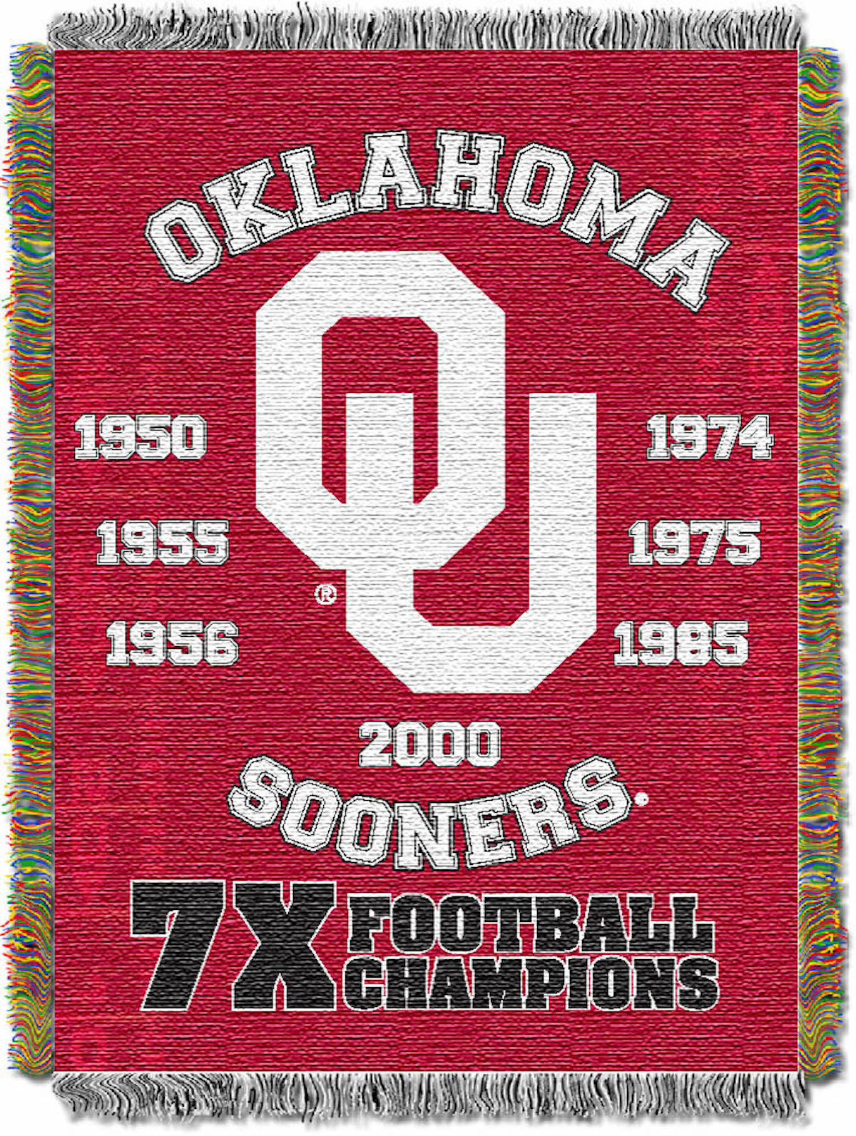 Oklahoma Sooners Commemorative Championship Tapestry Throw