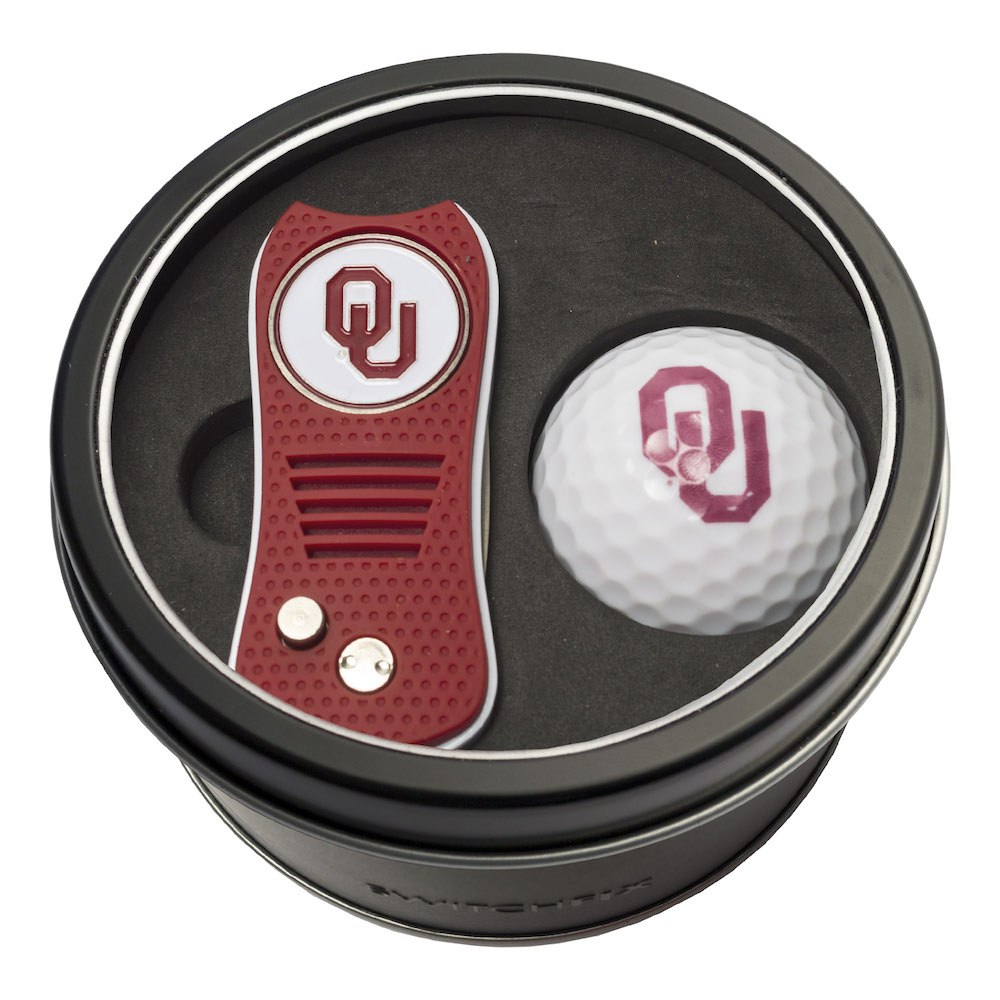 Oklahoma Sooners Switchblade Divot Tool and Golf Ball Gift Pack