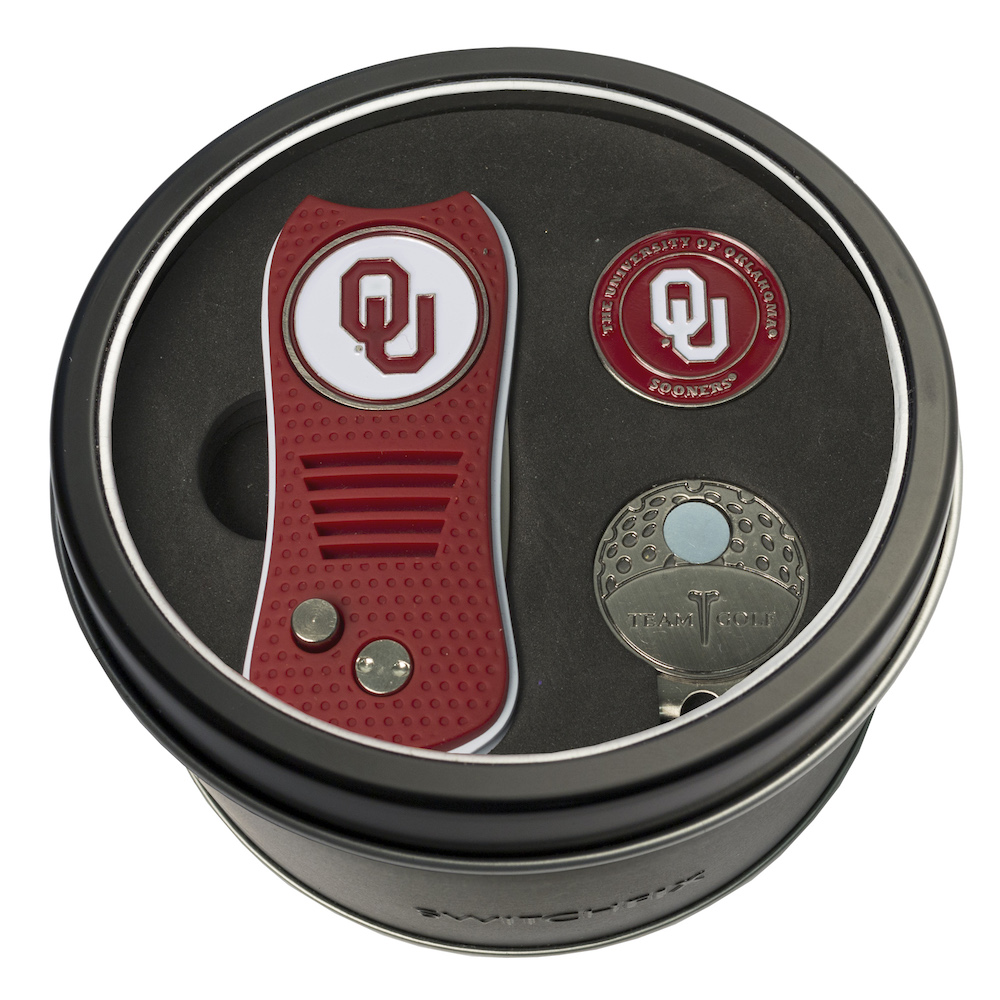 Oklahoma Sooners Switchblade Divot Tool Cap Clip and Ball Marker Gift Pack